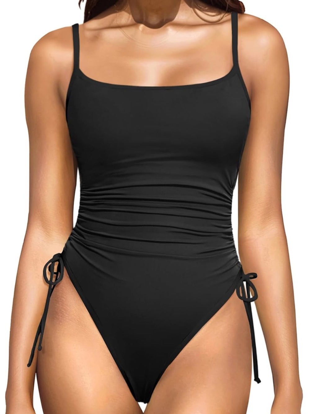 Black High Cut One Piece Swimsuit -M 1207/bb5